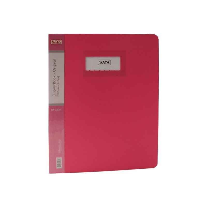 Saya Light Pink Display Book 20 Pockets A4, Dimensions: 240 x 20 x 310 mm (Pack of 2)