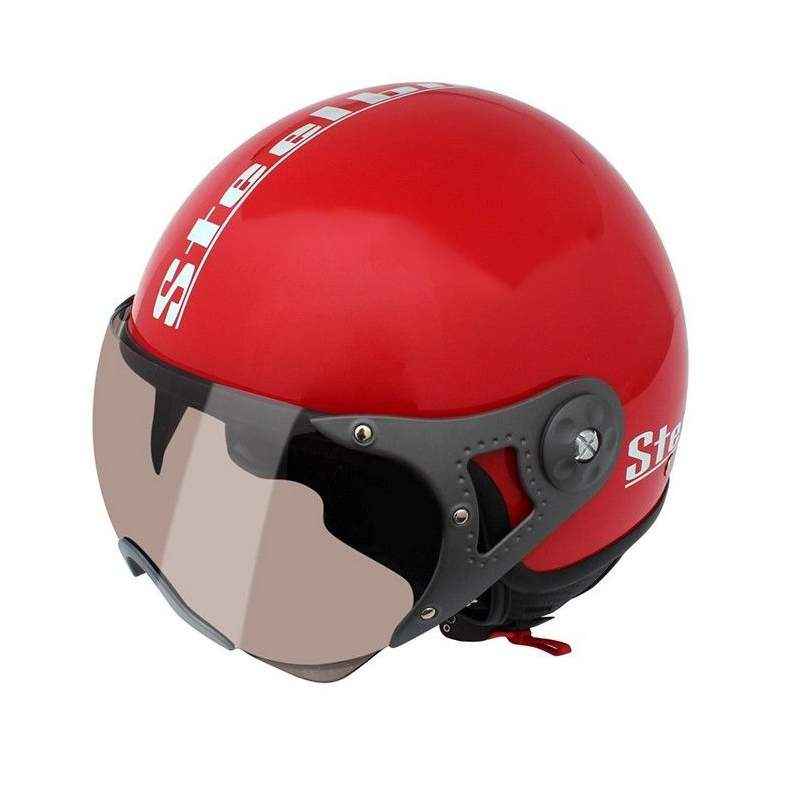 Steelbird SB27 Style Red Open Face Helmet, Size: L
