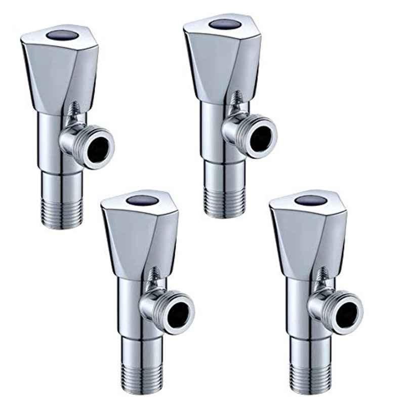 ZAP Brass Chrome Finish Angle Cock Valve with Wall Flange (Pack of 4)