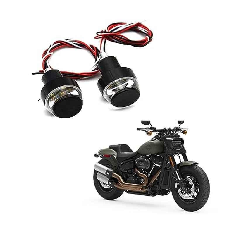 Kozdiko 2 Pcs Dual Colour Motorcycle LED Indicator Turn Signal Handle Bar Light Set for Harley Davidson Far Bob 114