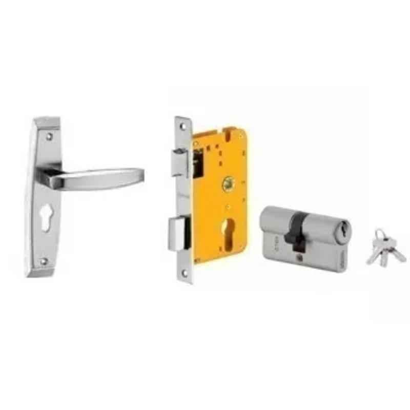 Dorset HL Series Badroli 60mm Stainless Steel Door Handle Lock Set with Both Side Key Cylinder (Pack of 4)