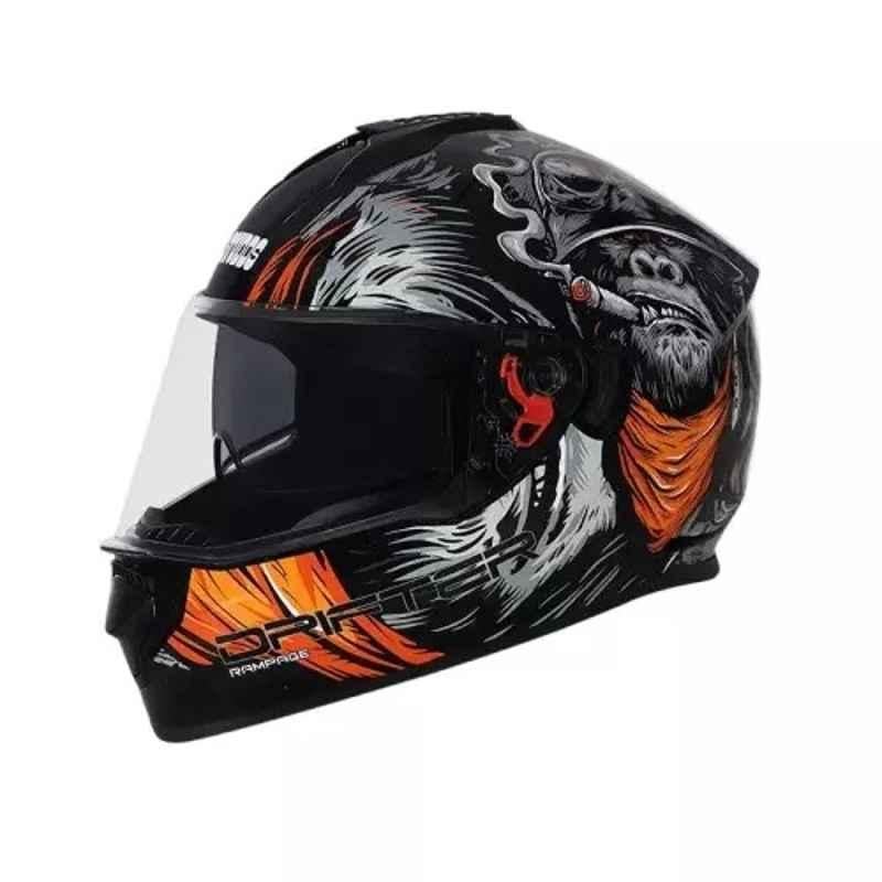 Studds Drifter D3 Decor ISI Ceritifed Plastic Black Full Face Helmet, Size: Extra Large