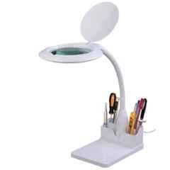 Optike 4X 14W 5 inch White Desktop Magnifying Lamp with LED, KDM9101BP
