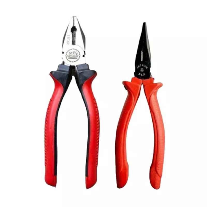 Sky Blue 8 inch Stainless Steel Lineman Plier, SBE420 (Pack of 2)