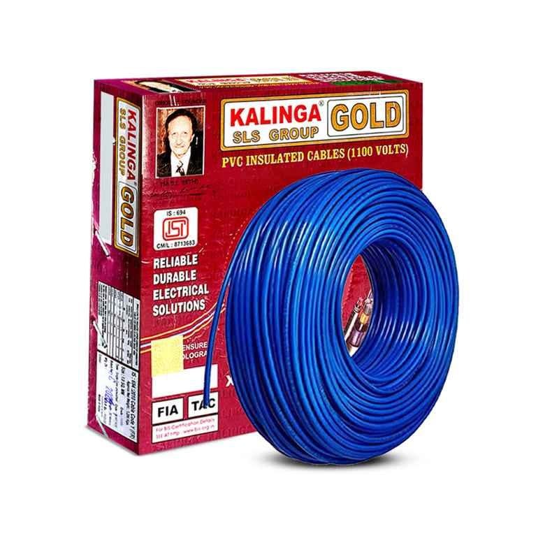 Kalinga Gold 1 Sq mm Blue FR PVC Housing Wire, Length: 90 m