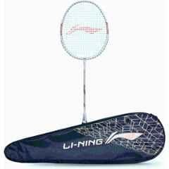 Li-Ning Smash XP 90 IV 95g White & Silver Strung Badminton Racket with Full Cover