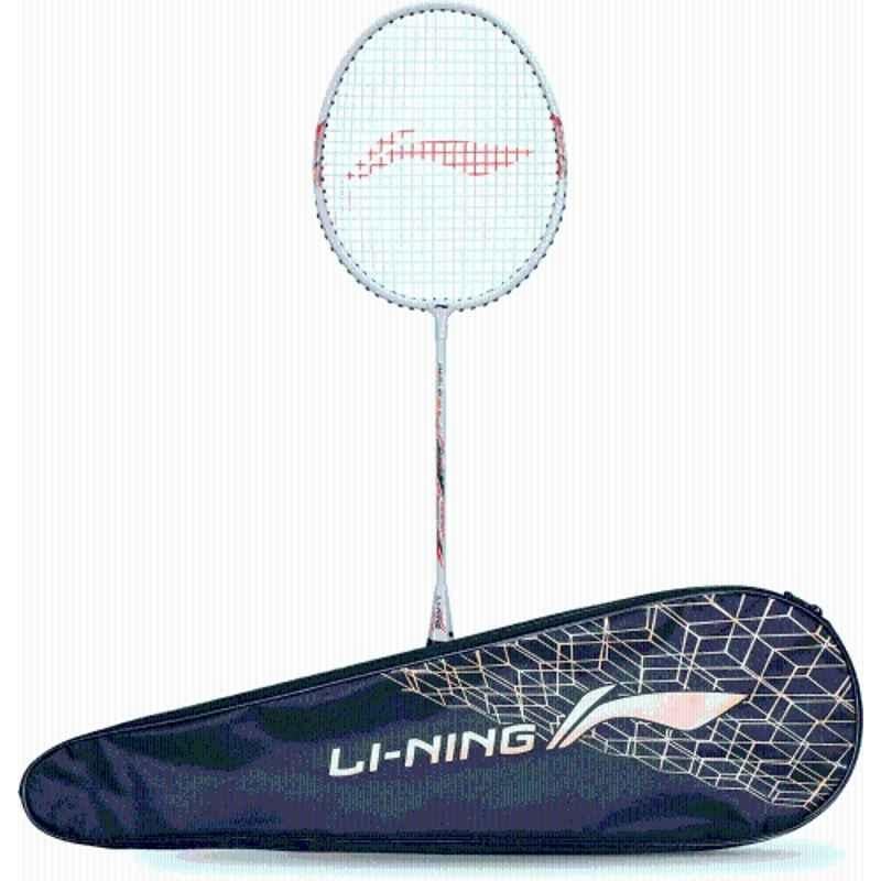 Li-Ning Smash XP 90 IV 95g White & Silver Strung Badminton Racket with Full Cover