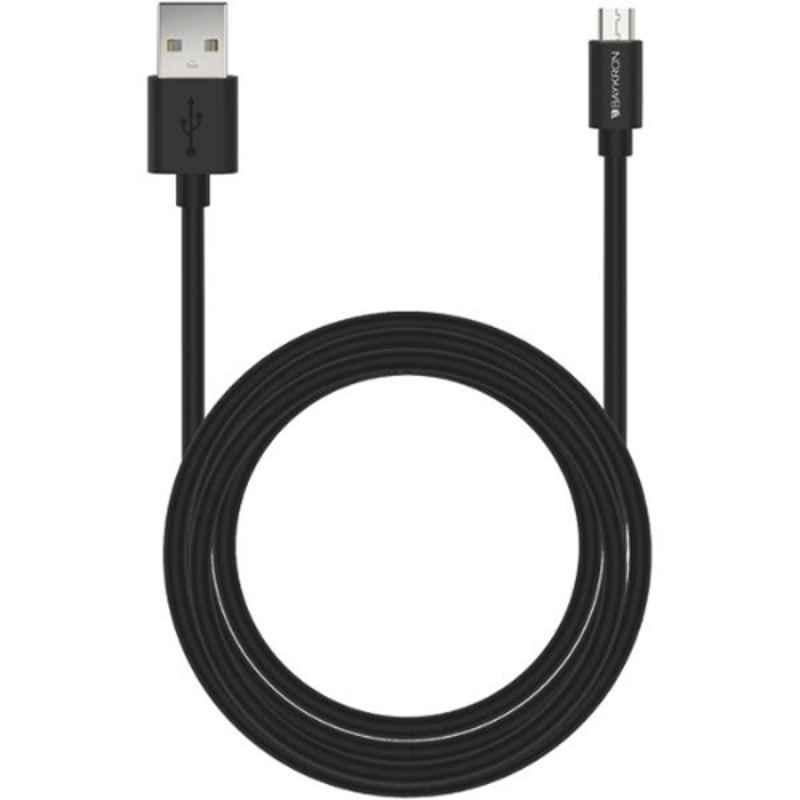 Baykron 2A 1.2m TPU Black USB A to Micro USB Cable, BKR-SL-MU-BLK12