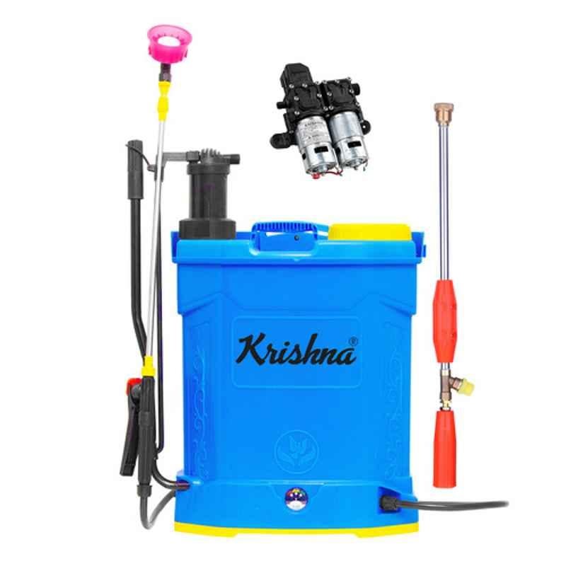 Krishna 20L 12V PPCP Blue Manual & Battery Operated Knapsack Sprayer, MFP-BT-ALL