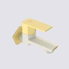 RN G20 15mm PTMT Ivory & Bright Gold Foam Flow Long Body Bib Cock with Flange, RNG2006A32