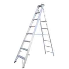 EMAC 8 Step Aluminium Silver Dual Purpose Anti Slip Folding Ladder, EDPL-8