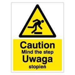 SUNSIGNS 400x600mm Vinyl & Sun Board Caution Mind The Step Uwage Stopien Signage, SN0063VNLM1HPIAAP
