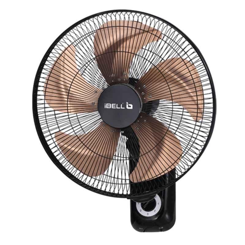 iBELL BLADEWF18N 55W Black Long Leaf Wall Fan with Copper Motor & 5 Metal Leaf, Sweep: 450 mm
