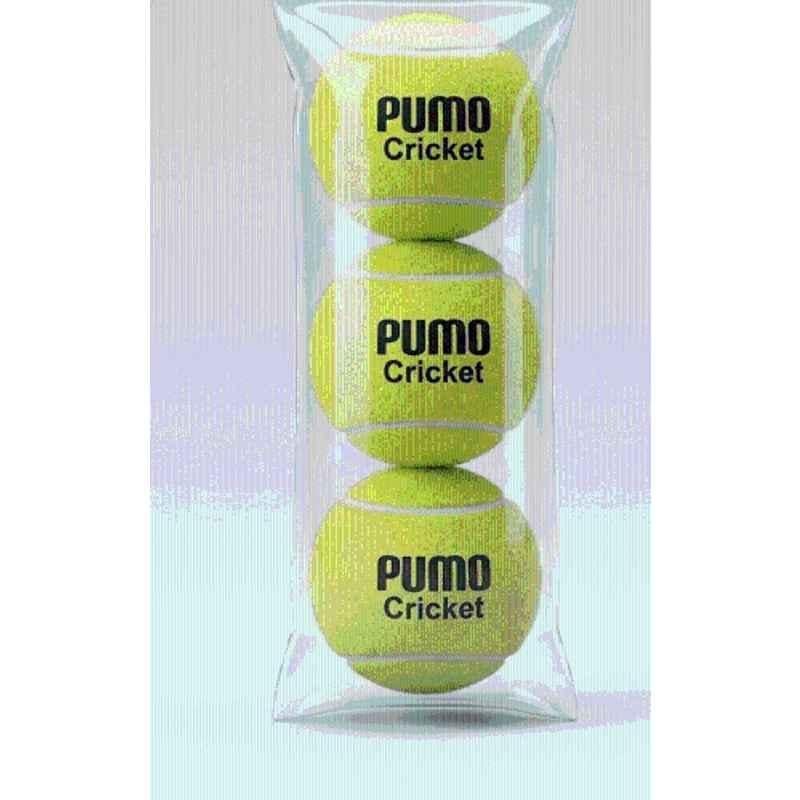 Rishab Traders PUMO Heavy Duty Tennis Cricket Balls (Pack of 3) Neon Yellow) Tennis Ball (Standard) (Pack of 3) Green)