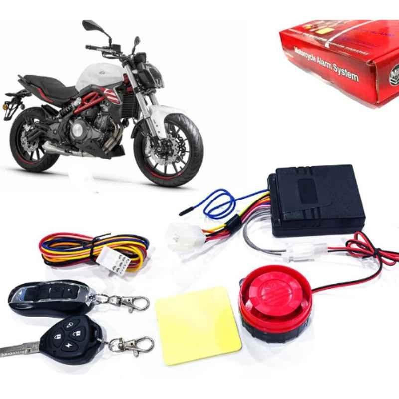Auto Pearl 12V Black Two-Way Anti Theft Motorcycle Alarm Kit with 2 Pcs Remote for 302 S