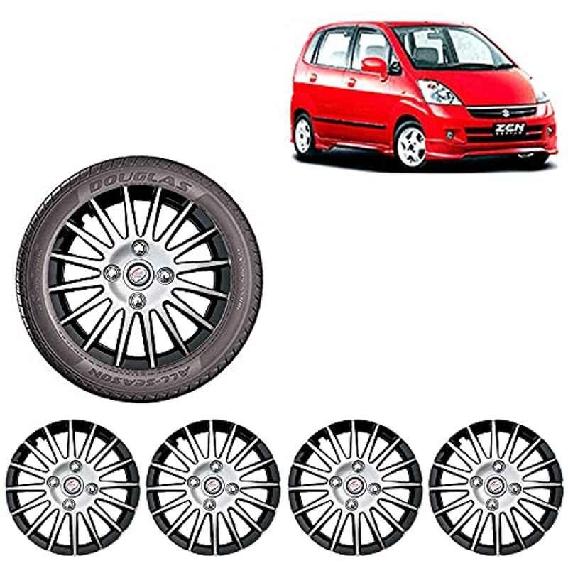 Auto Pearl 4 Pcs 13 inch ABS Silver & Black Wheel Cover Set for Maruti Suzuki Zen