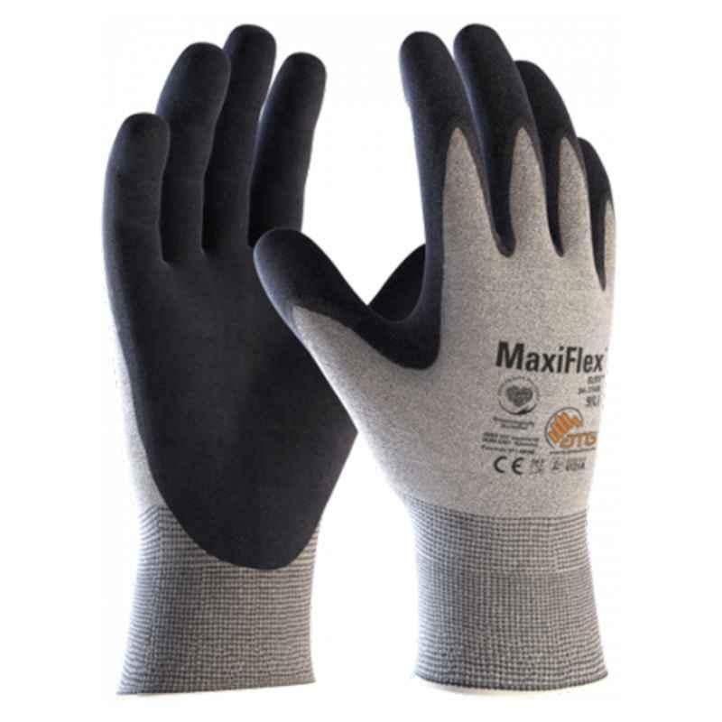 ATG MaxiFlex Elite ESD 34-774B Micro Foam Nitrile Coated Grey & Black Safety Gloves, Size: XL