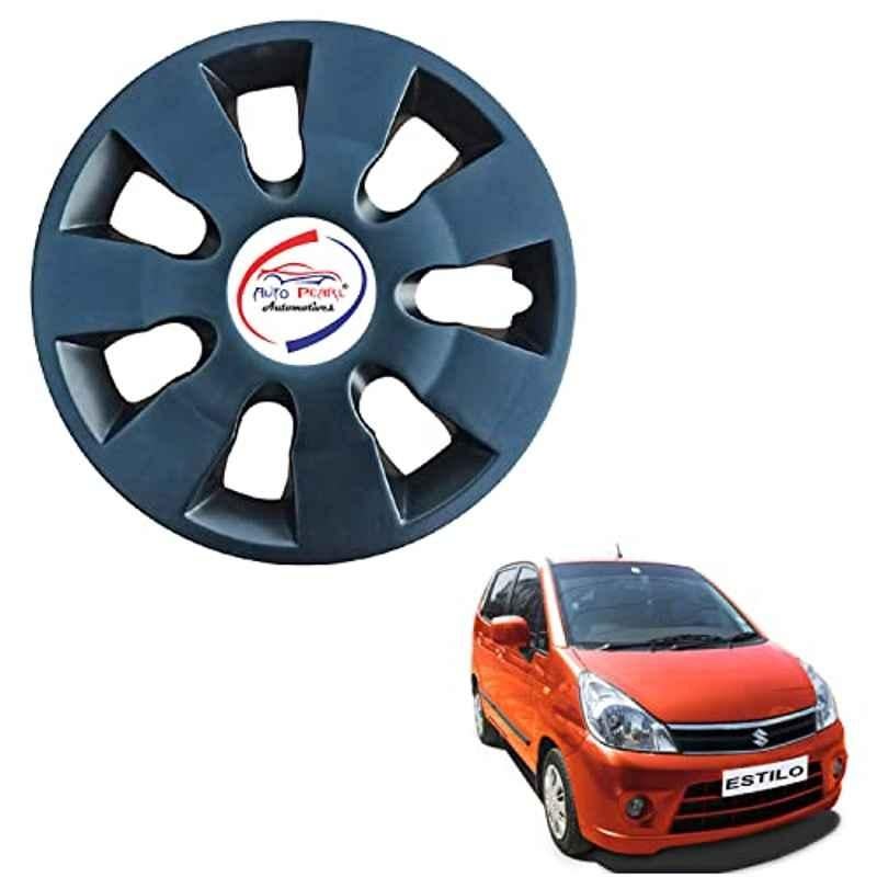 Auto Pearl 4 Pcs 13 inch ABS Black wg 24 Hubcap Wheel Cover Set with Retention Ring for Maruti Suzuki Zen Estilo Type 2