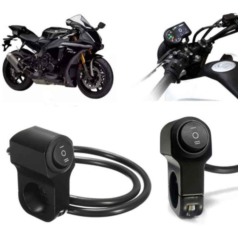 Auto Pearl 12V Aluminium Alloy Black Motorcycle Handlebar Headlight Switch for YZF R1
