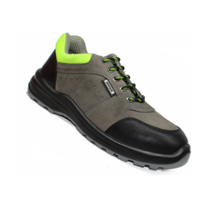 Krieger Leather Black & Grey Low Ankle Steel Toe High Performance Work Safety Shoes, KR 2002, Size: 8