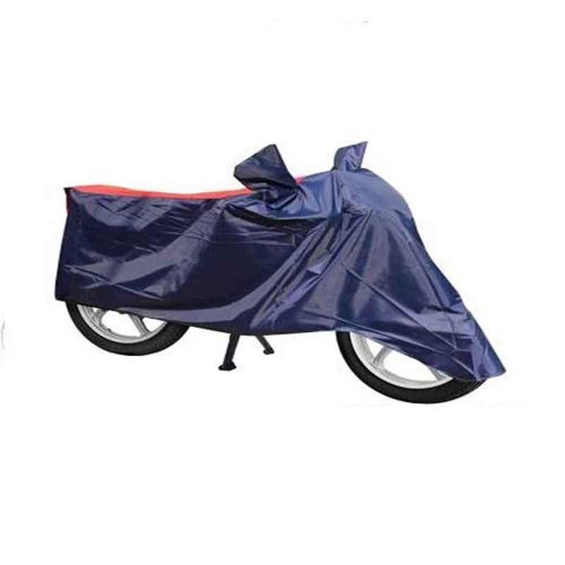 Mobidezire Polyester Red & Blue Bike Body Cover for Bajaj Discover 100 DTS-i (Pack of 2)