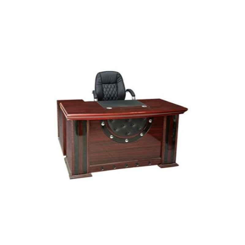 75x160x70cm Wooden Dark Brown Executive Office Desk Table with Drawers