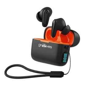 Grooves Neo Mini TWS Plastic Black v5.3 True Wireless Bluetooth Earbuds with Long Lasting Playtime, Low Latency, Immersive Audio