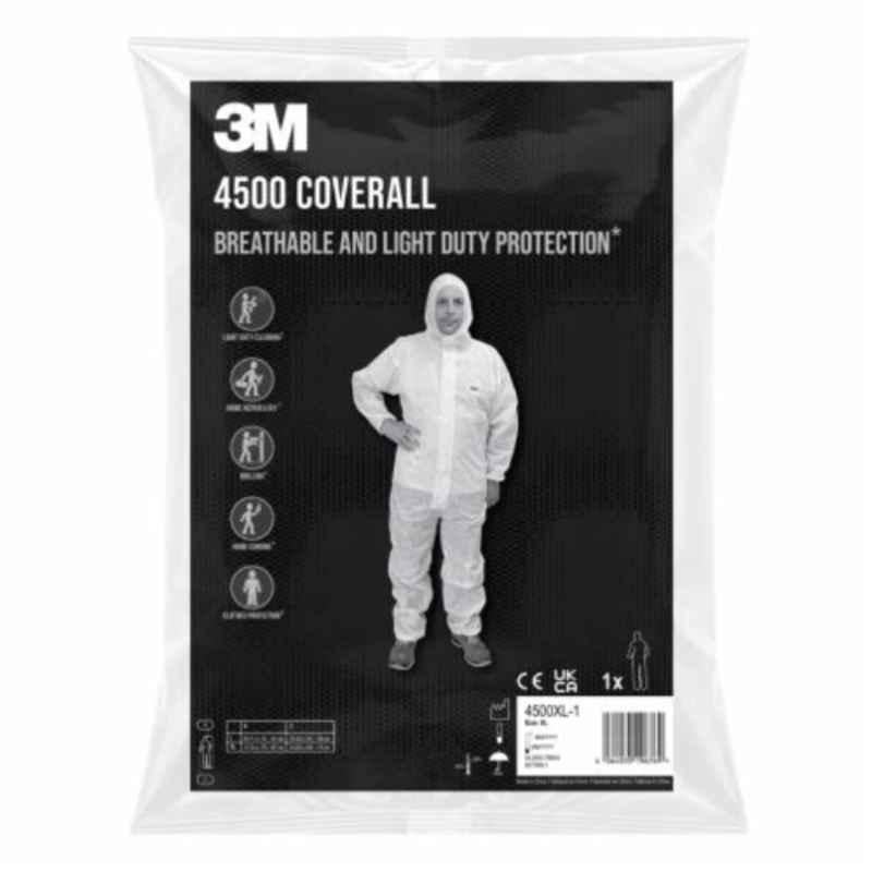 3M White Paintshop Coverall, Size: M, 50198