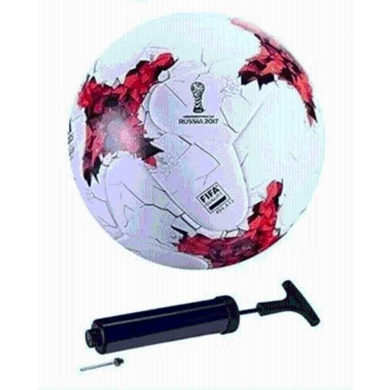 Sporty Russia Football Full Size: 5 no. with 6inch air Pump & pin Football, Size: 5 (Standard)
