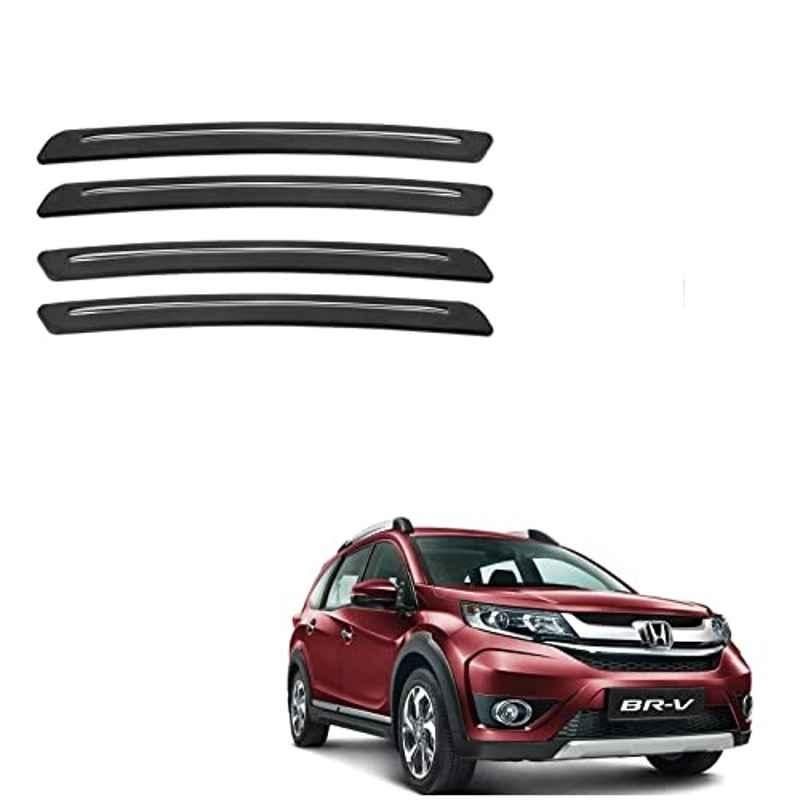 Kozdiko 4 Pcs Rubber Black Car Bumper Protector Set with Chrome Strip for Honda Brv