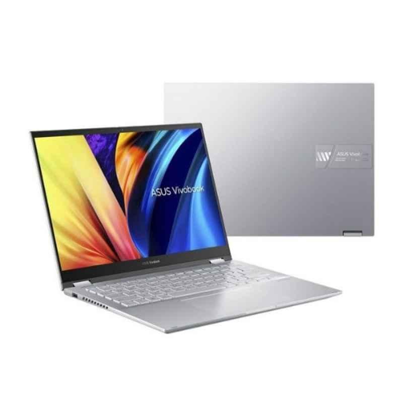Asus Vivobook S 14 Flip AMD Ryzen 5-5600H 8GB/512GB 14 inch Cool Silver Touch Laptop, TN3402QA-LZ074W