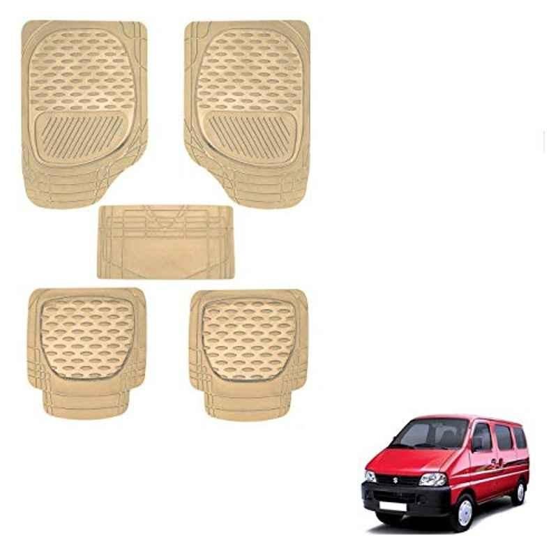 Kozdiko 6255 5 Pcs Rubber & PVC Beige Car Foot Mat Set for Maruti Suzuki Esteem