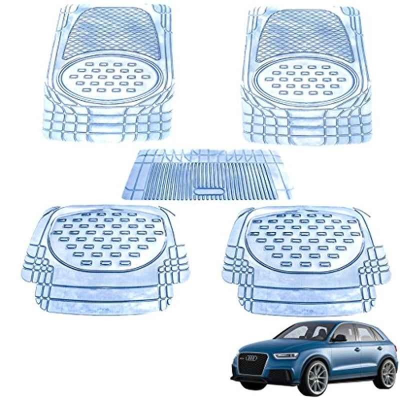 Kozdiko 5 Pcs 6605 PVC & Rubber Clear Car Foot Mat Set for Audi Q3