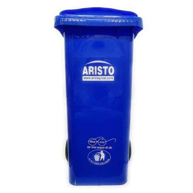 Aristo 120L Plastic Blue Dustbin with Wheel