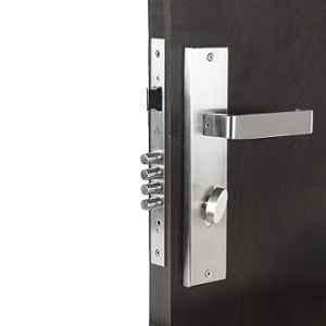Handle Waala Lumbretta-OSK 10 inch 60mm Stainless Steel Silver Cylindrical Plate One Side Key Mortise Door Lock Set