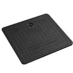 Happy Homes 5 Ton FRP Cement Grey Square Manhole Cover with Frame, Size: 525x525 mm