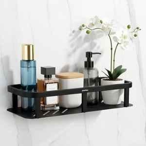 Plantex 12x5 inch Stainless Steel 304 Grade Black Finish Shelf for Bathroom/Storage Organizer for Bathroom/Kitchen Rack/Bathroom Accessories