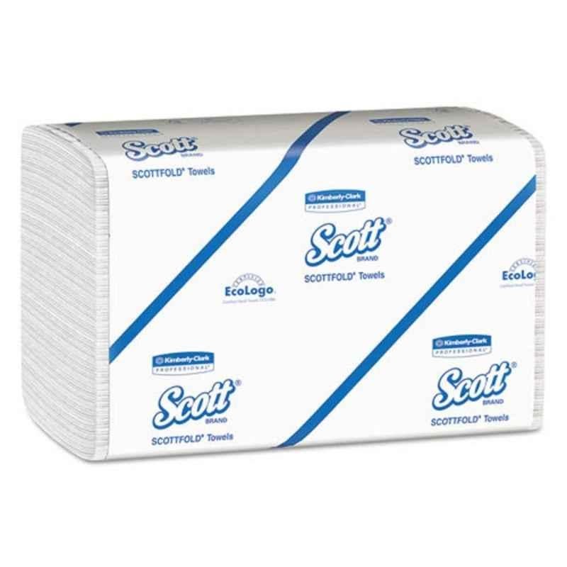Scott 150 Pcs White Multifold (M Fold) Paper Towel Pack with Fast-Drying Absorbency Pocket, 1222A (Pack of 30)