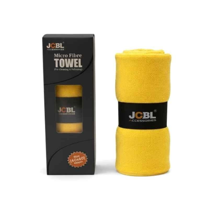 JCBL 600 GSM 40x40cm Yellow Micro Fibre Towel for Cleaning & Polishing