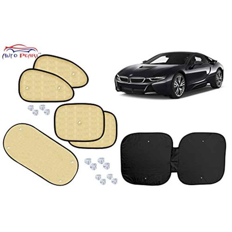 Auto Pearl 6 Pcs PVC & Mesh Beige Window, Front & Rear Sun Shade Set for BMW i8