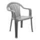 Italica Polypropylene Metallic Grey Luxury Arm Chair, 9201-1