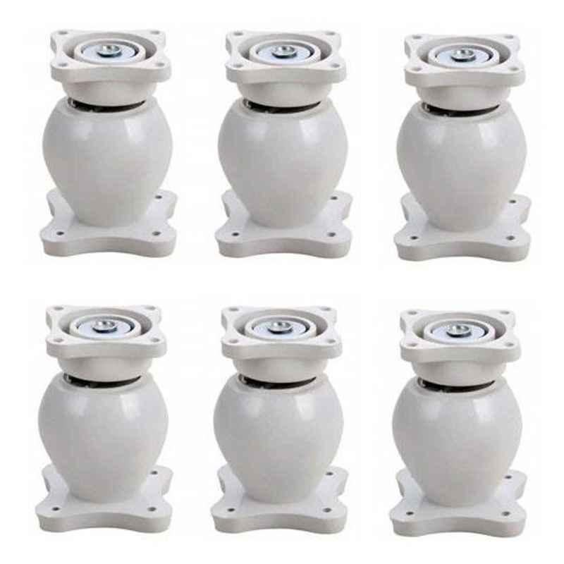 Nixnine Plastic White Magnetic Door Stopper, NO-6_WHT_6PS_A (Pack of 6)