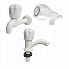 Fastgear Plastic White Chrome Finish Bathroom Faucet Set, FG2366