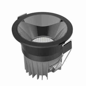 Fybros Opal 8W Polycarbonate Natural White Round LED COB Down Light with Metallic Black Reflector, FLS5669A
