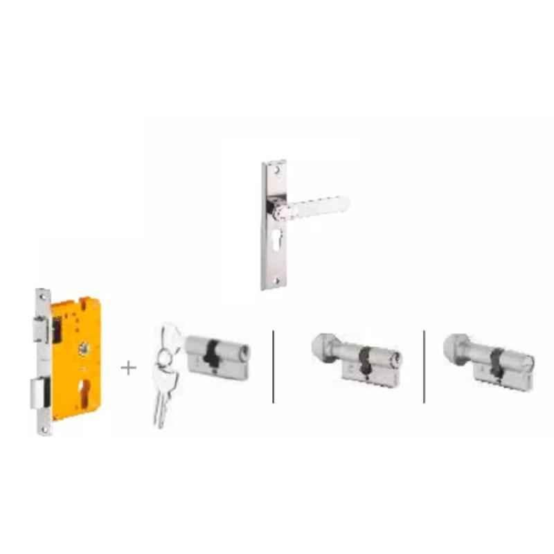 Dorset Deolo HL DEO 8 inch Zinc PT Finish Lock Set with Both 60mm Side Key Cylinder (Pack of 3)