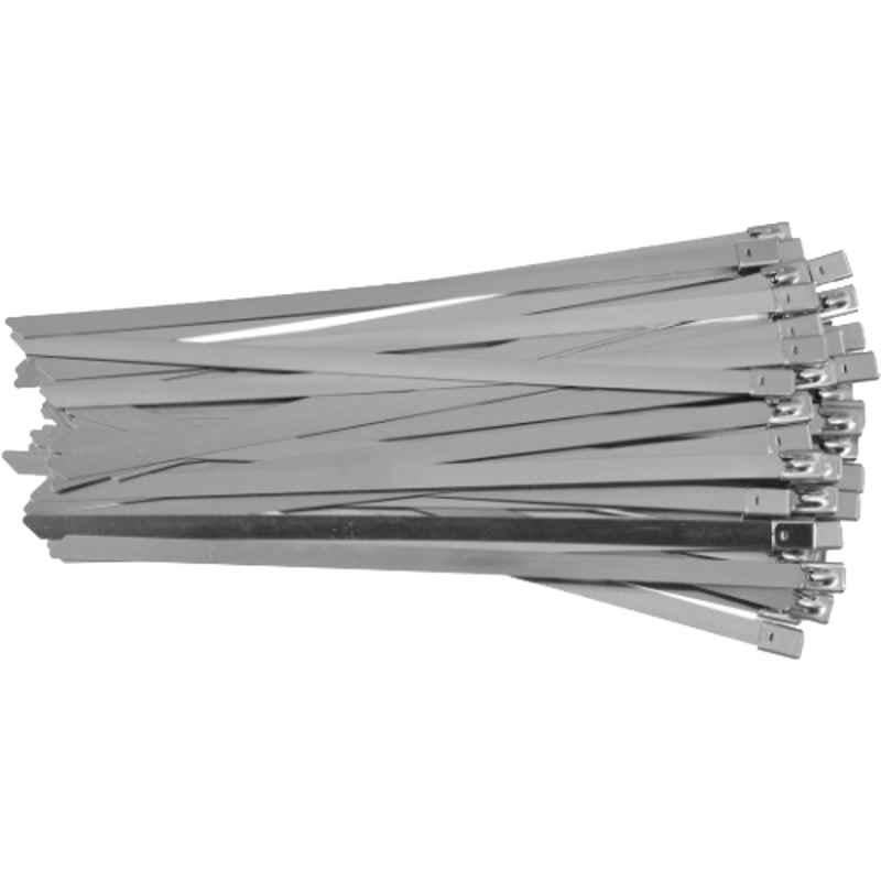 Yato 50 Pcs 8x250mm Chrome Stainless Steel Cable Tie Packet, YT-70581