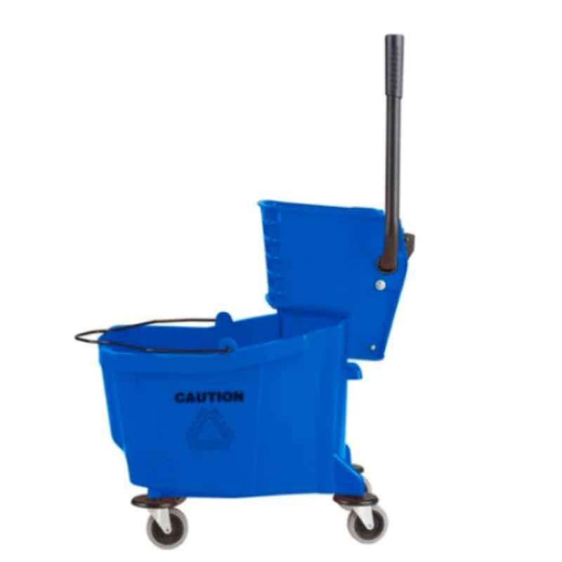 32L Blue & Yellow Single Mop Bucket Trolley, AF08080
