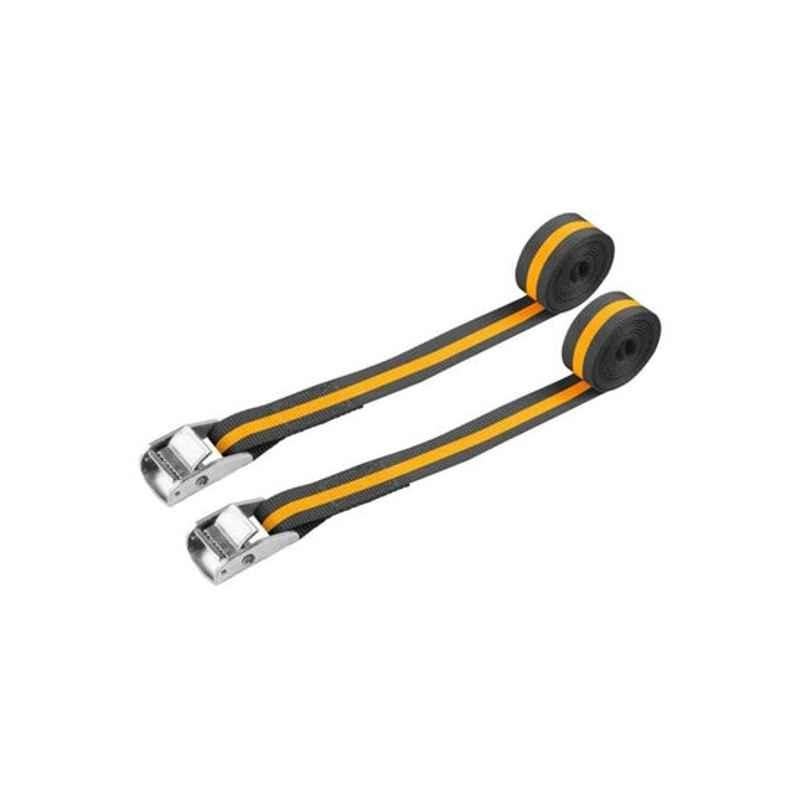 Tolsen 2Pcs 25mm Yellow & Black Ratchet Tie Down Set, 62246