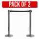 Ladwa 2 Pcs Stainless Steel Hook Type Barricade Set with 2.25m Black Nylon Belt, LSI-QM-B2