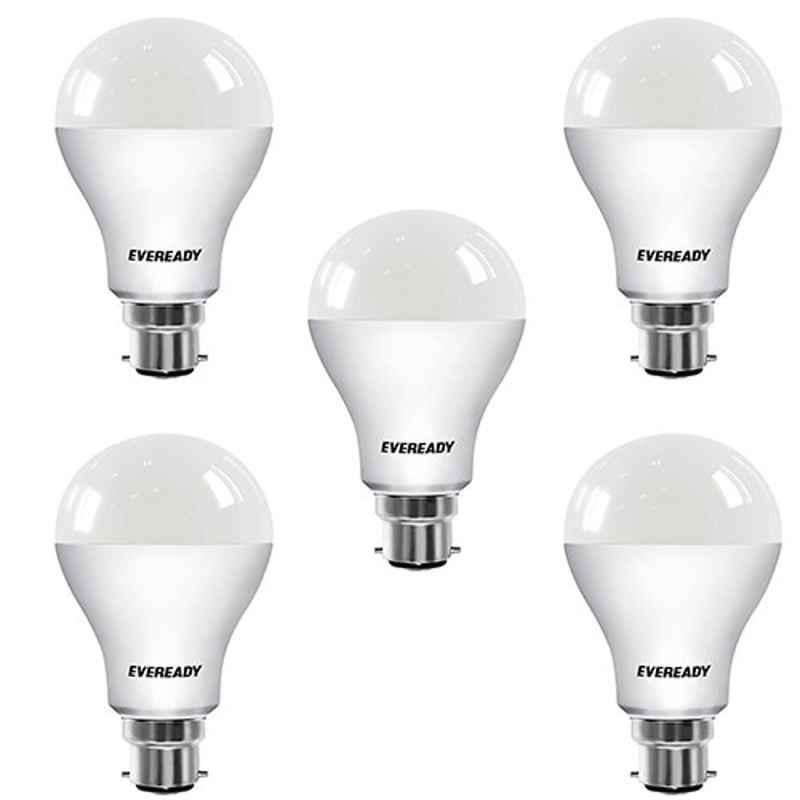 Eveready 12W 1200lm B22D Cool Day White Round LED Bulb (Pack of 5)